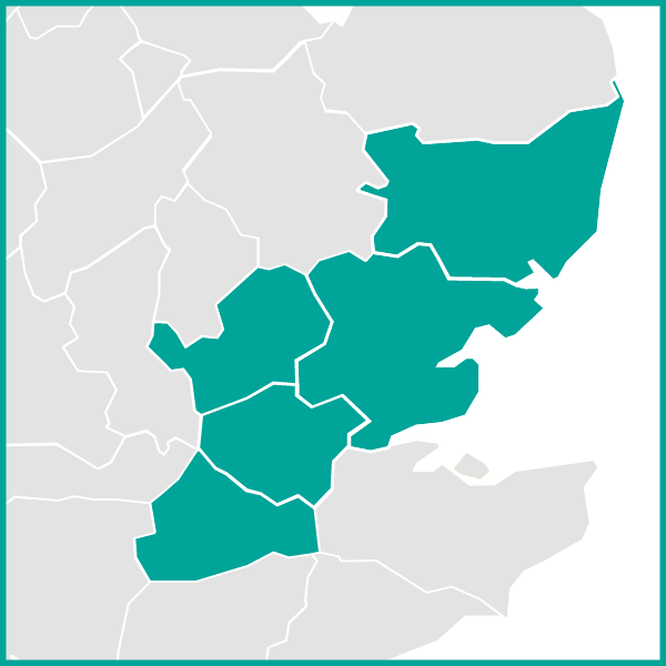 Map Showing London and Surrounding Counties Highlighted Map Showing London Area Essex and Suffolk
